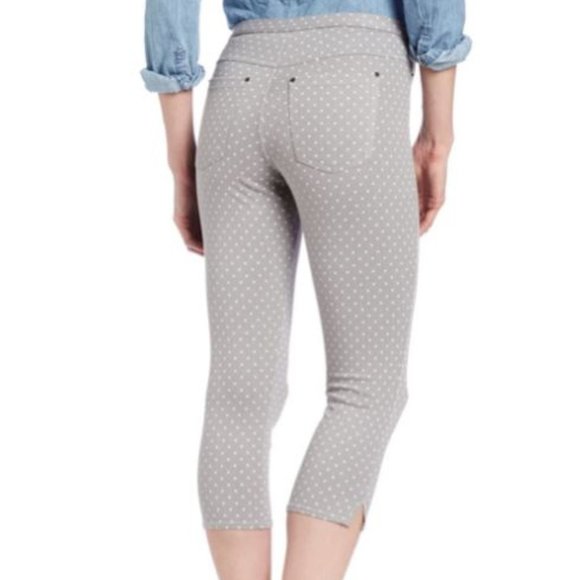 HUE Jeans Capri Leggings Gray Polka Dot Women's Size Medium U13398 - Picture 2 of 2